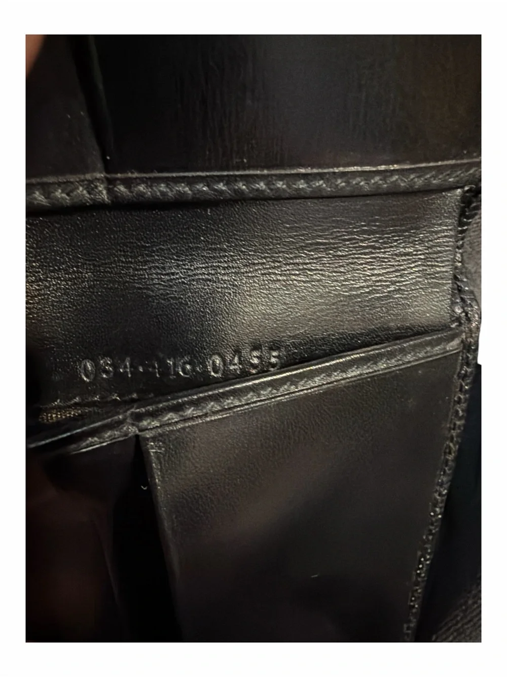 Vintage Gucci Black Lizard Skin Bifold Wallet Gold Corners 034-116-0455
